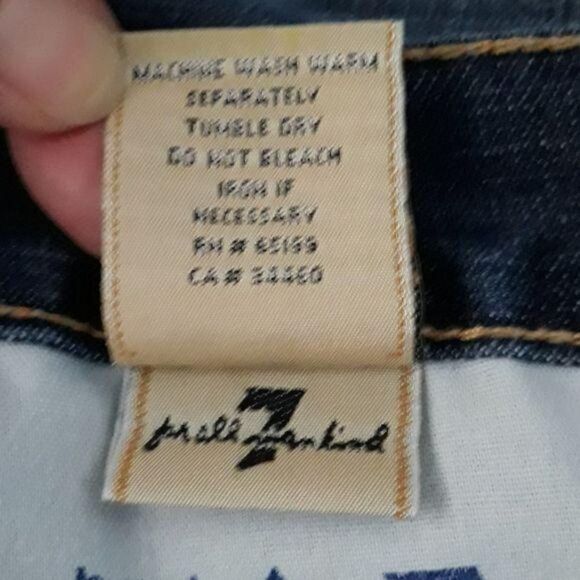 7 For All Mankind Dojo Mid Rise Relaxed Straight Legged Cropped Jeans Size 29 - Picture 10 of 11